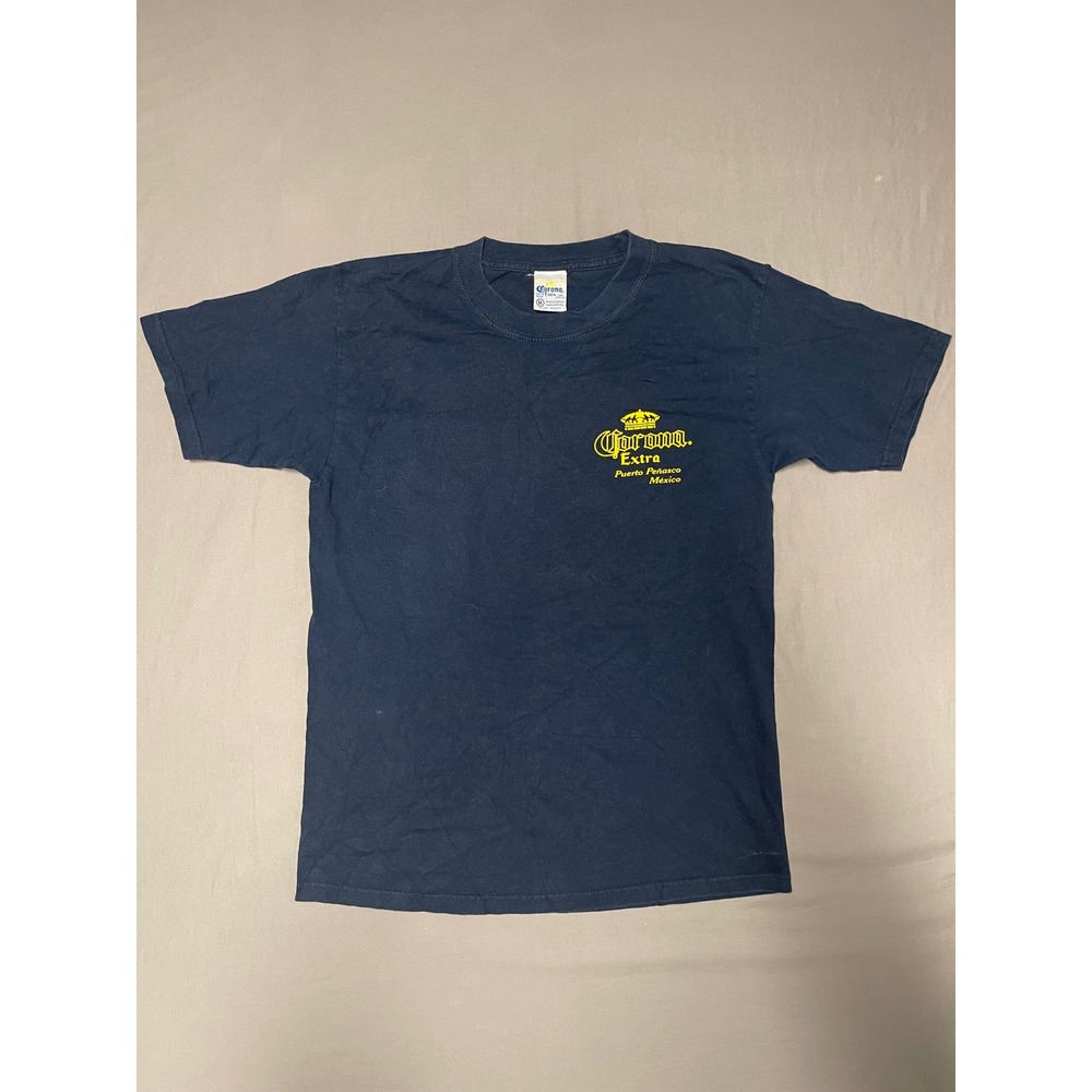 Corona Extra Beer T-Shirt Mens Medium Navy Blue Puerto Peñasco Mexico Graphic